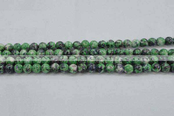 CRF351 15.5 inches 8mm round dyed rain flower stone beads wholesale