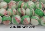 CRF383 15.5 inches 10mm round dyed rain flower stone beads wholesale