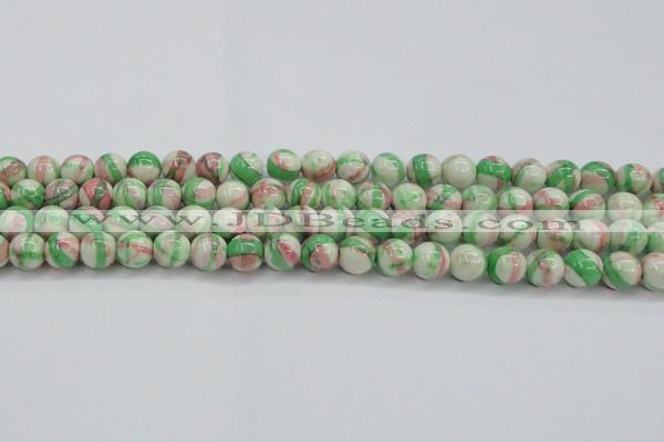 CRF383 15.5 inches 10mm round dyed rain flower stone beads wholesale