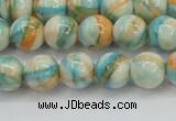 CRF394 15.5 inches 8mm round dyed rain flower stone beads wholesale