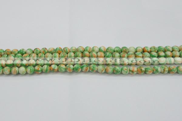 CRF416 15.5 inches 4mm round dyed rain flower stone beads wholesale