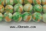 CRF419 15.5 inches 10mm round dyed rain flower stone beads wholesale