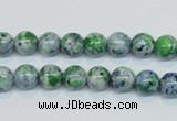 CRF43 15.5 inches 6mm round dyed rain flower stone beads wholesale