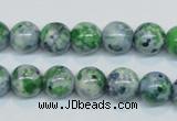 CRF45 15.5 inches 10mm round dyed rain flower stone beads wholesale