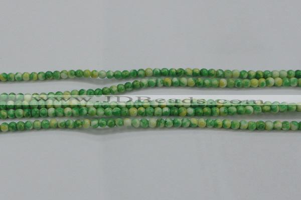 CRF454 15.5 inches 3mm round dyed rain flower stone beads wholesale