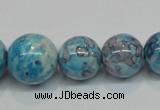 CRF65 15.5 inches multi sizes round dyed rain flower stone beads