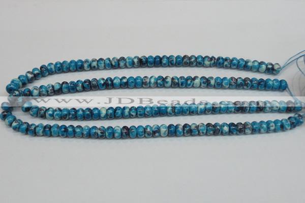 CRF67 15.5 inches 5*8mm rondelle dyed rain flower stone beads wholesale