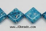 CRF72 15.5 inches 15*15mm diamond dyed rain flower stone beads