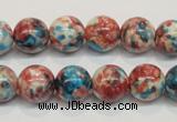 CRF73 15.5 inches 10mm round dyed rain flower stone beads wholesale