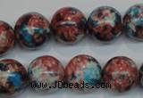 CRF74 15.5 inches 14mm round dyed rain flower stone beads wholesale