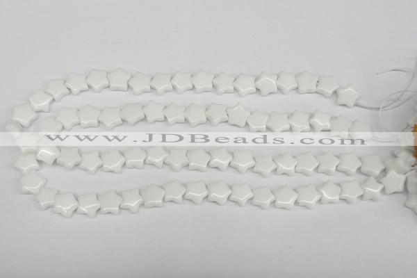 CRG06 15.5 inches 12*12mm star white agate gemstone beads wholesale