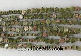 CRG34 15.5 inches 6mm flat star unakite gemstone beads wholesale