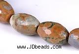 CRH02 10*14mm faceted rice natural rhyolite beads Wholesale