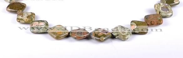 CRH05 15*15mm rhombic natural rhyolite gemstone beads Wholesale