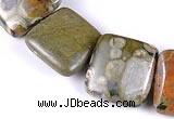 CRH06 different sizes square natural rhyolite beads Wholesale