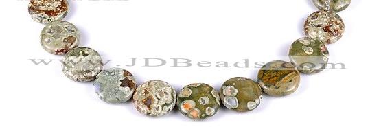 CRH08 different sizes coin sape natural rhyolite beads Wholesale