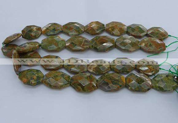 CRH152 15.5 inches 20*25mm - 22*30mm faceted freeform rhyolite beads