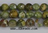 CRH526 15.5 inches 4mm faceted round rhyolite beads wholesale