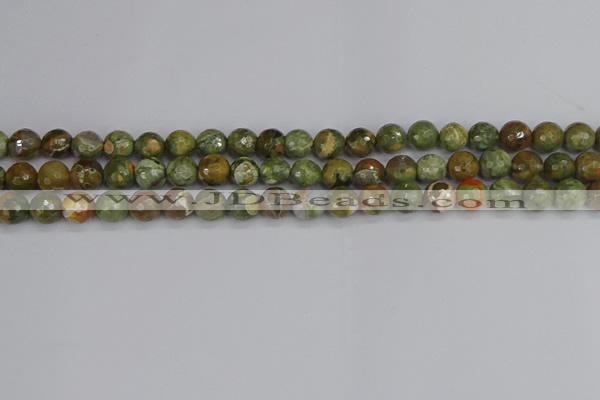 CRH527 15.5 inches 6mm faceted round rhyolite beads wholesale