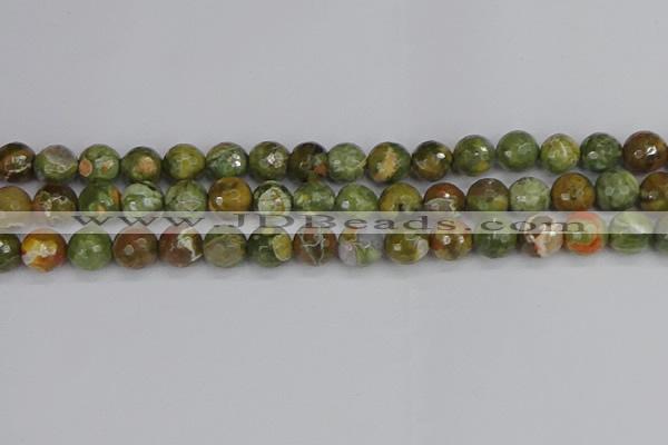 CRH529 15.5 inches 10mm faceted round rhyolite beads wholesale