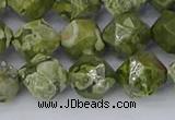 CRH537 15.5 inches 10mm faceted nuggets rhyolite gemstone beads