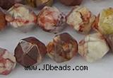 CRH550 15.5 inches 12mm faceted nuggets rhyolite gemstone beads