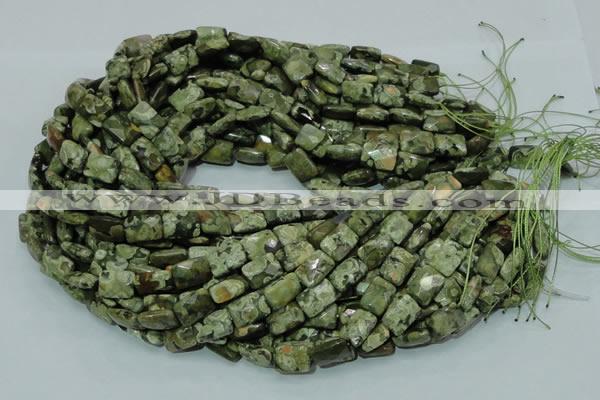 CRH79 15.5 inches 13*18mm faceted rectangle rhyolite beads wholesale