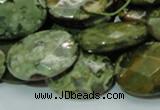 CRH92 15.5 inches 18*25mm faceted oval rhyolite beads wholesale