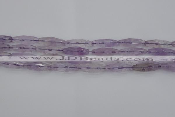 CRI04 15.5 inches 10*30mm faceted rice amethyst beads wholesale