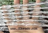 CRI144 15.5 inches 10*30mm faceted rice white crystal beads