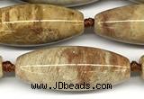 CRI161 15 inches 15*38mm - 16*40mm rice chrysanthemum agate beads