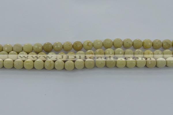 CRI212 15.5 inches 8mm faceted round riverstone beads wholesale