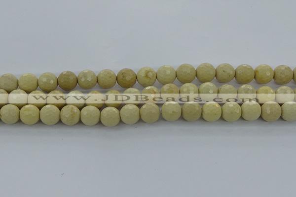 CRI214 15.5 inches 12mm faceted round riverstone beads wholesale