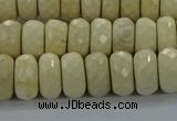 CRI223 15.5 inches 8*12mm faceted rondelle riverstone beads