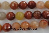 CRJ253 15.5 inches 10mm faceted round red jade gemstone beads