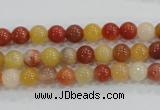 CRJ412 15.5 inches 6mm round red & yellow jade beads wholesale