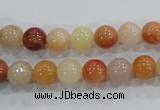 CRJ413 15.5 inches 8mm round red & yellow jade beads wholesale