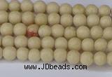 CRJ600 15.5 inches 4mm round white fossil jasper beads wholesale