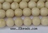 CRJ601 15.5 inches 6mm round white fossil jasper beads wholesale