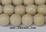 CRJ603 15.5 inches 10mm round white fossil jasper beads wholesale