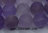 CRO1015 15.5 inches 14mm round matte amethyst gemstone beads