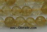 CRO1032 15.5 inches 8mm faceted round yellow watermelon quartz beads