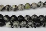 CRO105 15.5 inches 8mm round black water jasper beads wholesale