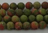 CRO1061 15.5 inches 6mm round matte unakite beads wholesale