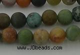 CRO1082 15.5 inches 8mm round matte Indian agate beads wholesale