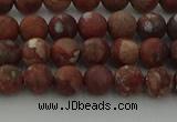 CRO1101 15.5 inches 6mm round matte pomegranate jasper beads