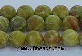 CRO1152 15.5 inches 8mm round matte green dragon serpentine jasper beads