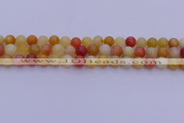 CRO1163 15.5 inches 10mm round golden silk jade beads wholesale