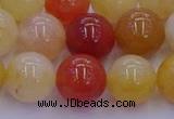 CRO1165 15.5 inches 14mm round golden silk jade beads wholesale