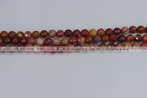 CRO1190 15.5 inches 8mm faceted round red porcelain beads